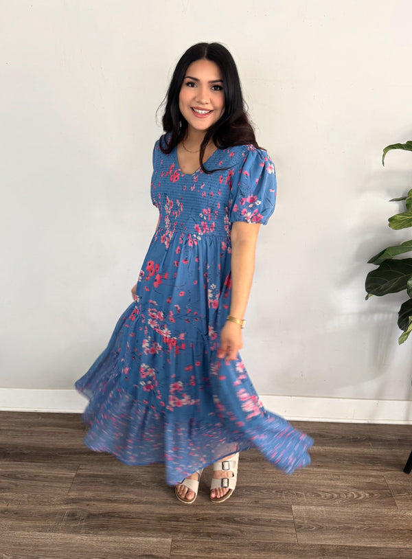 The Sandra Dress - Blue