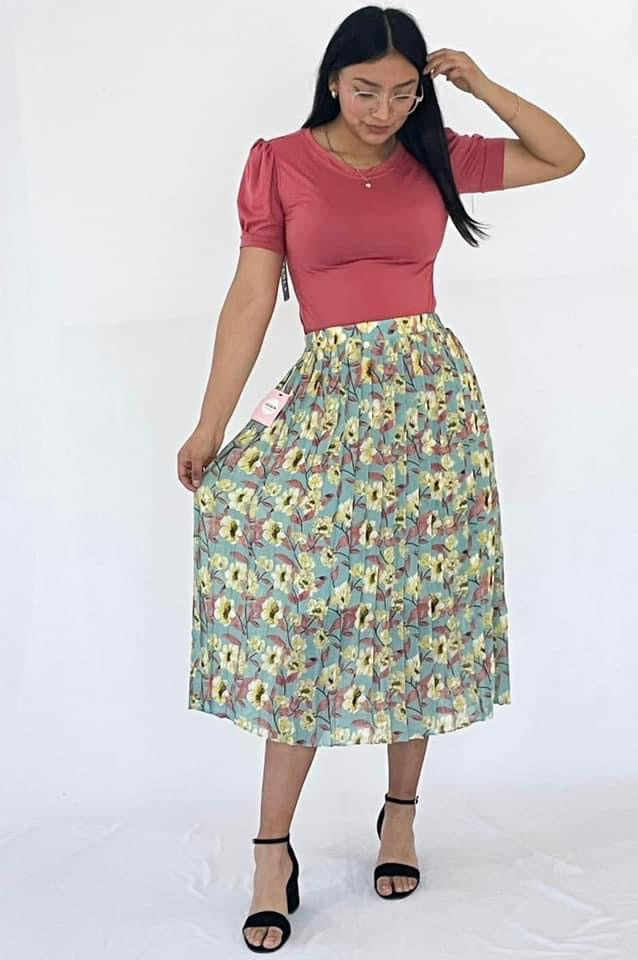 Floral skirt - Mint