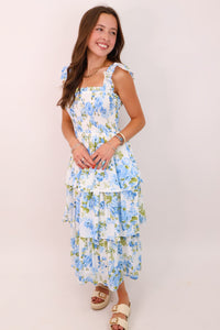 The Rose Garden Dress - Blue