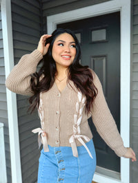 Darling Cable Bow Cardigan
