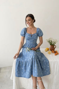 The Cottage Denim Dress - The Darling Style 