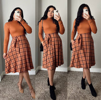 The Pumpkin Spice Dress - Rust