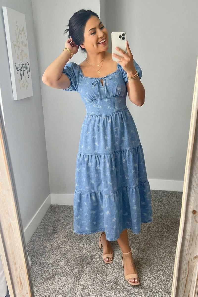 The Cottage Denim Dress - The Darling Style 