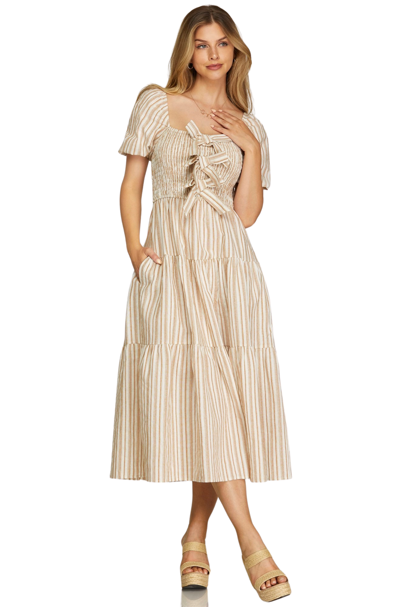 The Charming Knots Dress - Taupe