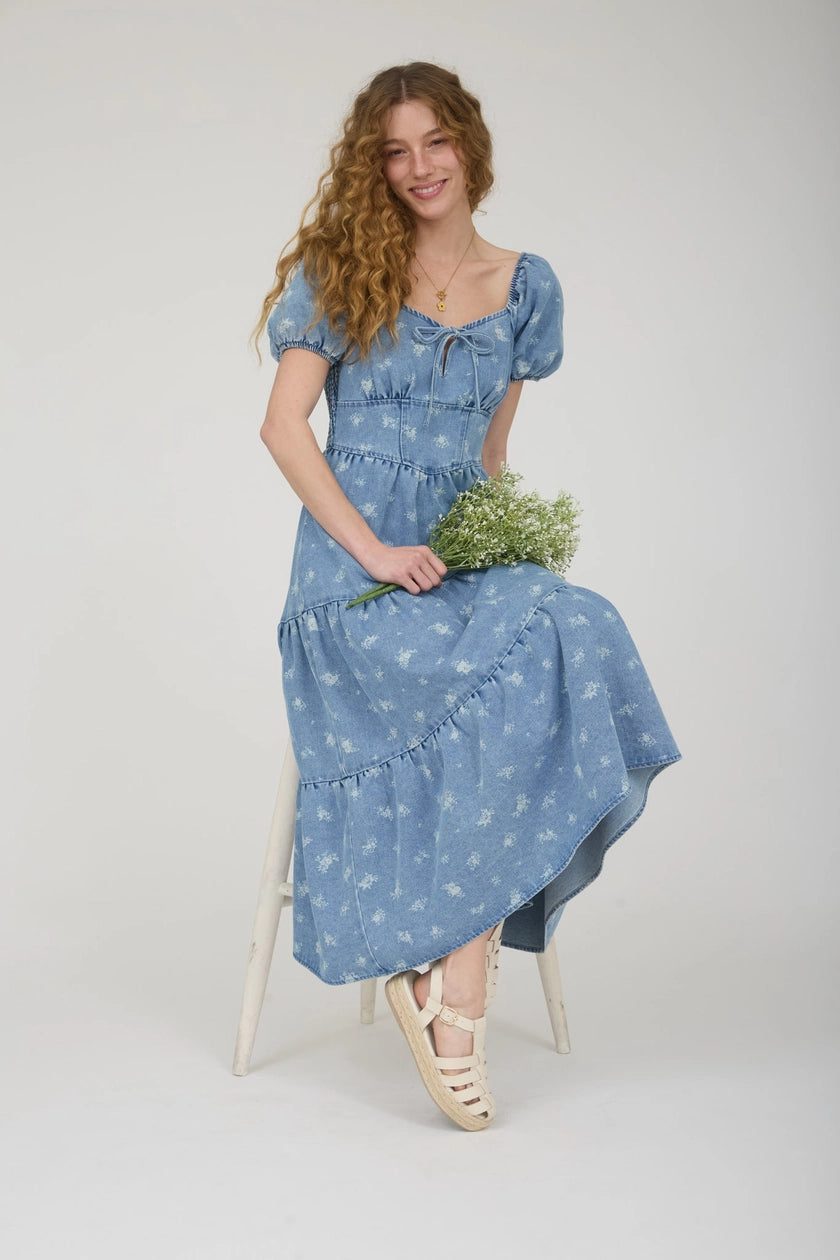The Cottage Denim Dress - The Darling Style 