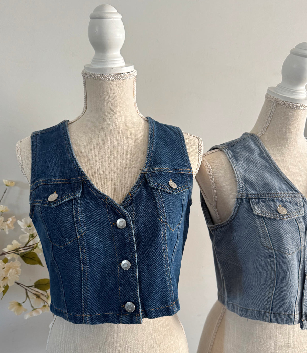 The Mesa Vest - Dark denim - The Darling Style 