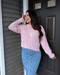 Darling Bow Sweater - Pink