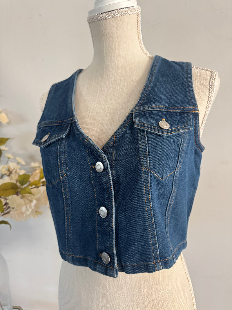 The Mesa Vest - Dark denim - The Darling Style 