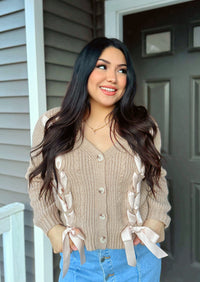 Darling Cable Bow Cardigan