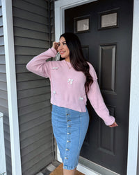 Darling Bow Sweater - Pink