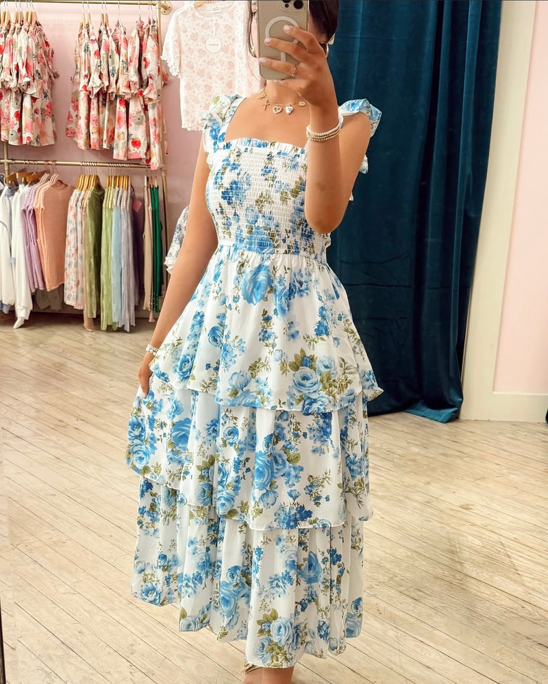 The Rose Garden Dress - Blue