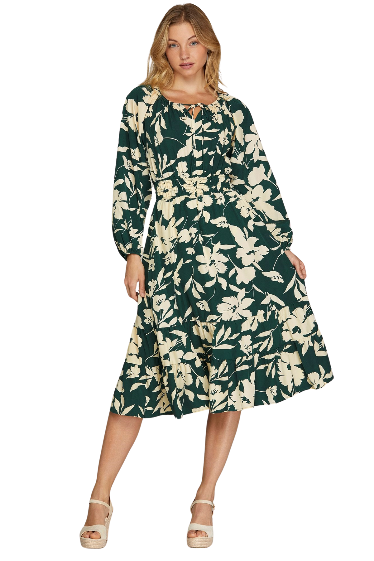 The Falling Leaves Dress - Hunter Green