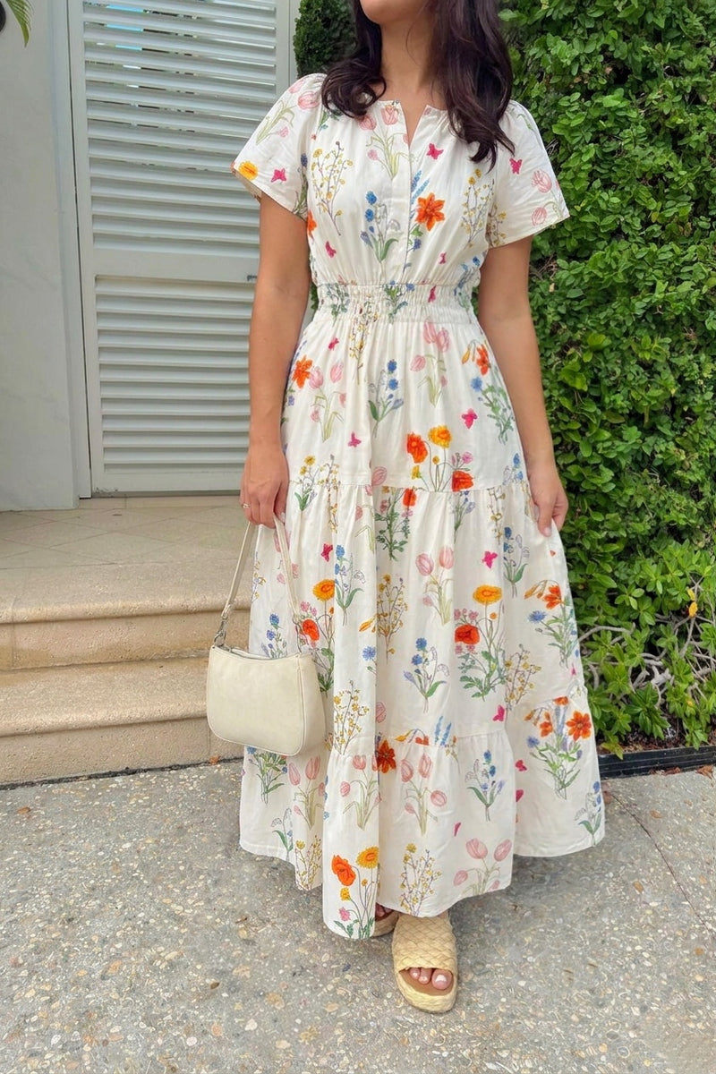 The Garden Stroll Dress - Ivory - The Darling Style 