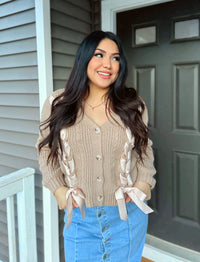 Darling Cable Bow Cardigan