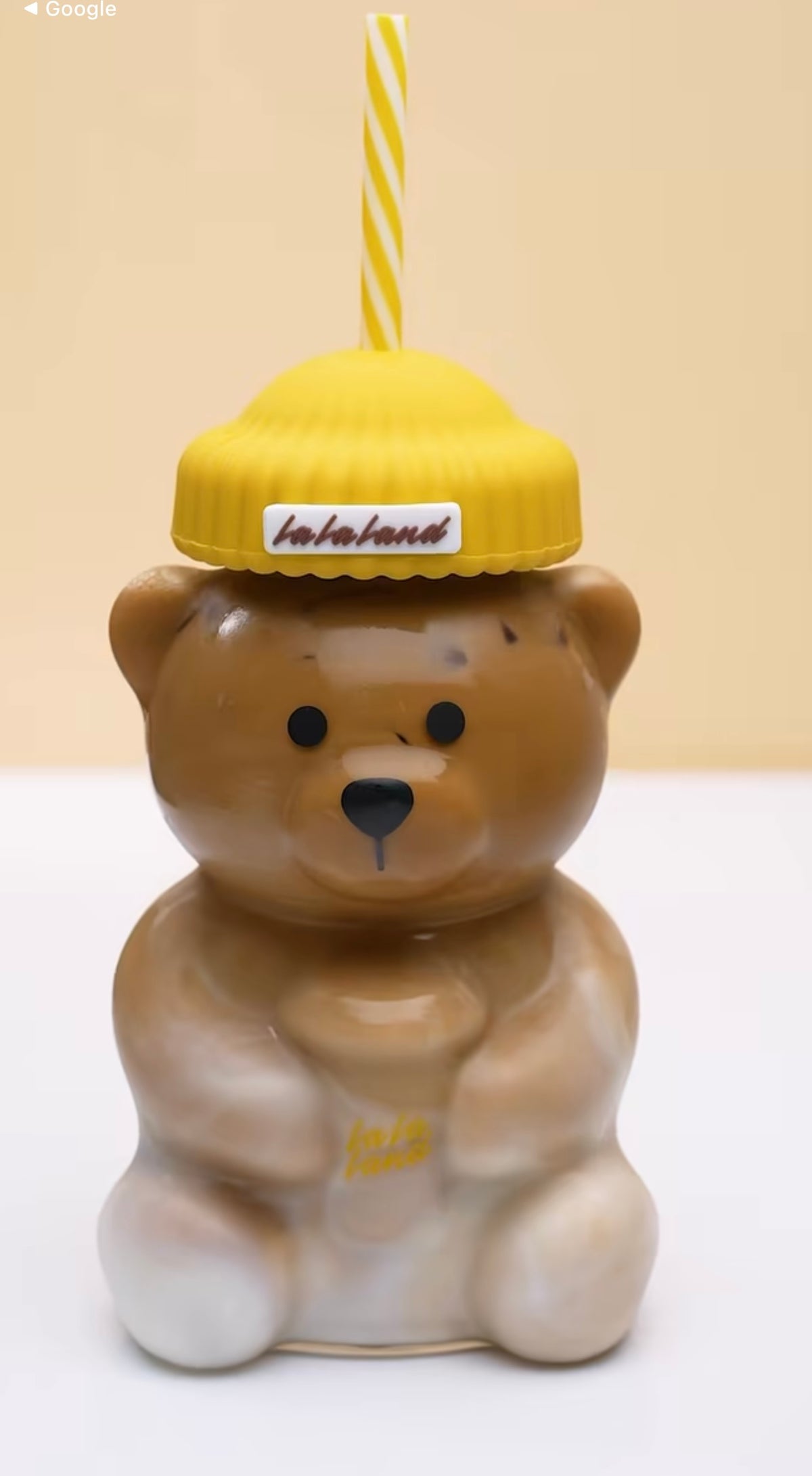 LALA Yellow Bear Glass Cup (Pre-order) - The Darling Style 