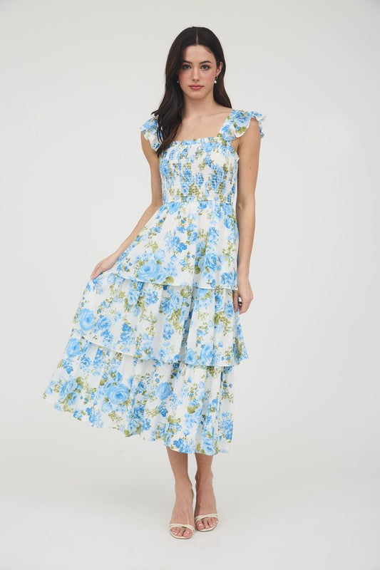 The Rose Garden Dress - Blue