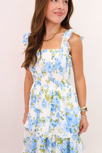 The Rose Garden Dress - Blue