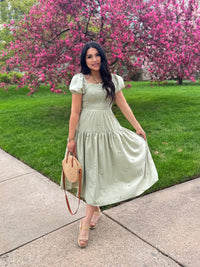 The Gardenia Dress - Light Olive