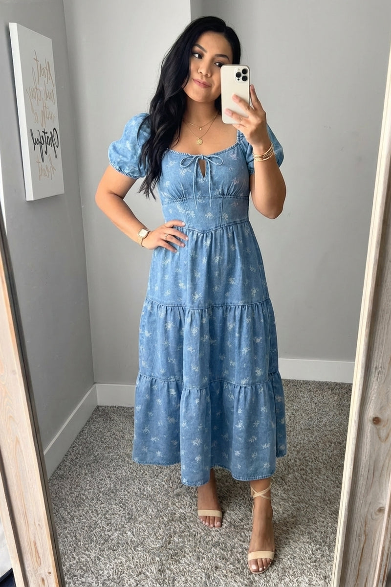 The Cottage Denim Dress - The Darling Style 