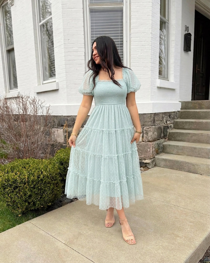 The Tulle Dreams Dress - Sage - The Darling Style 