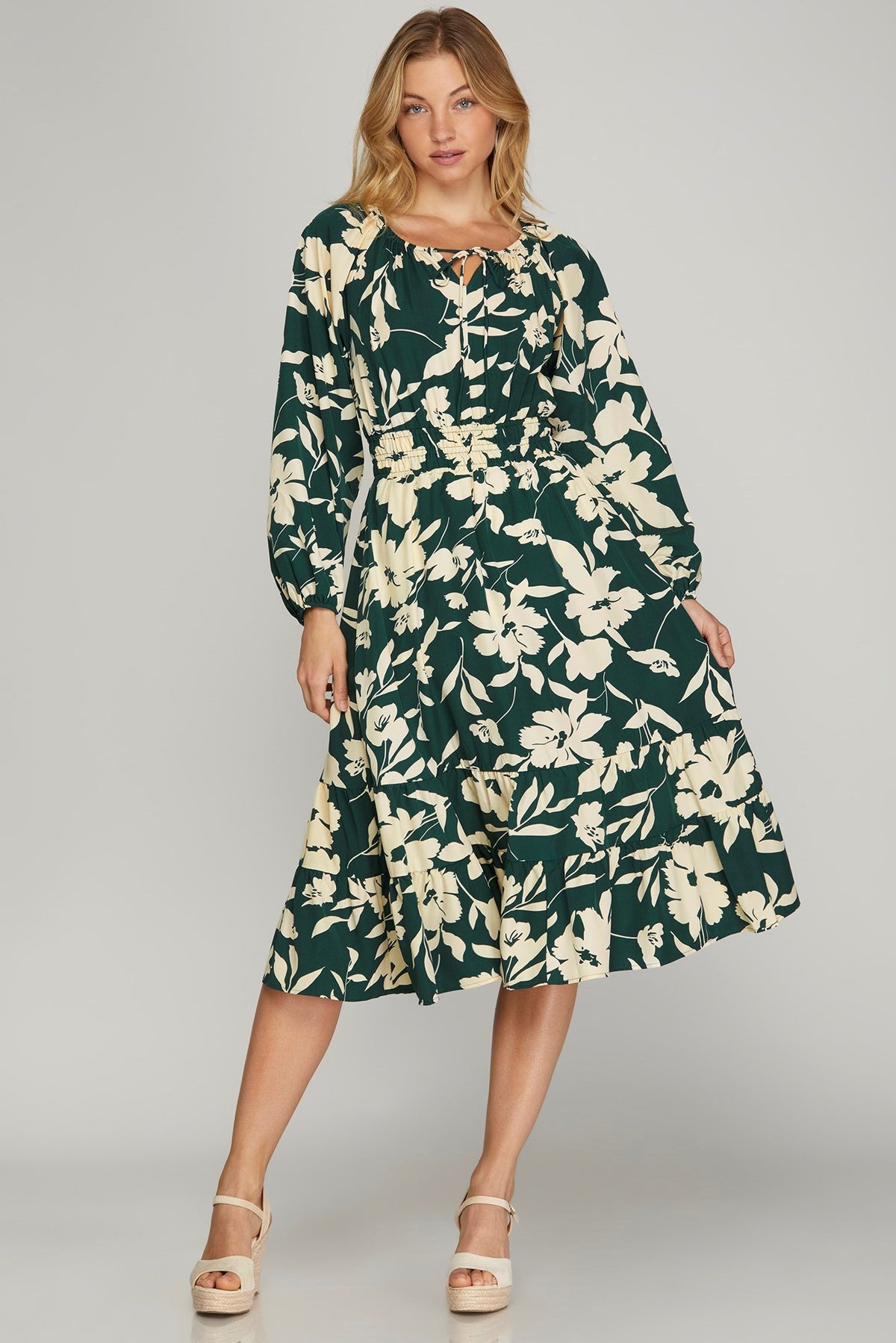 The Falling Leaves Dress - Hunter Green