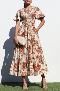 The Secret Garden Dress - Brick