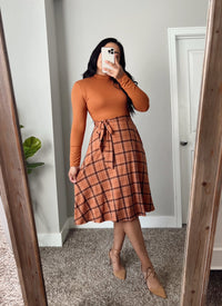 The Pumpkin Spice Dress - Rust