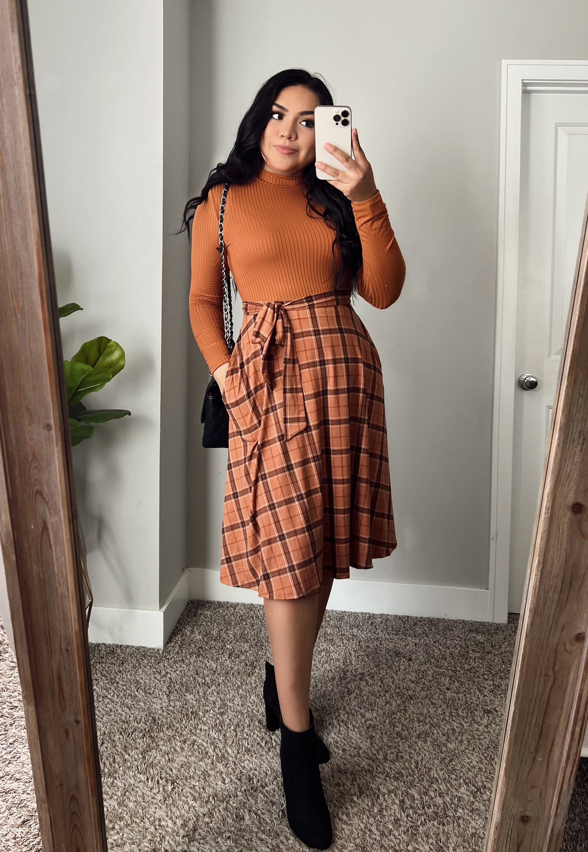 The Pumpkin Spice Dress - Rust