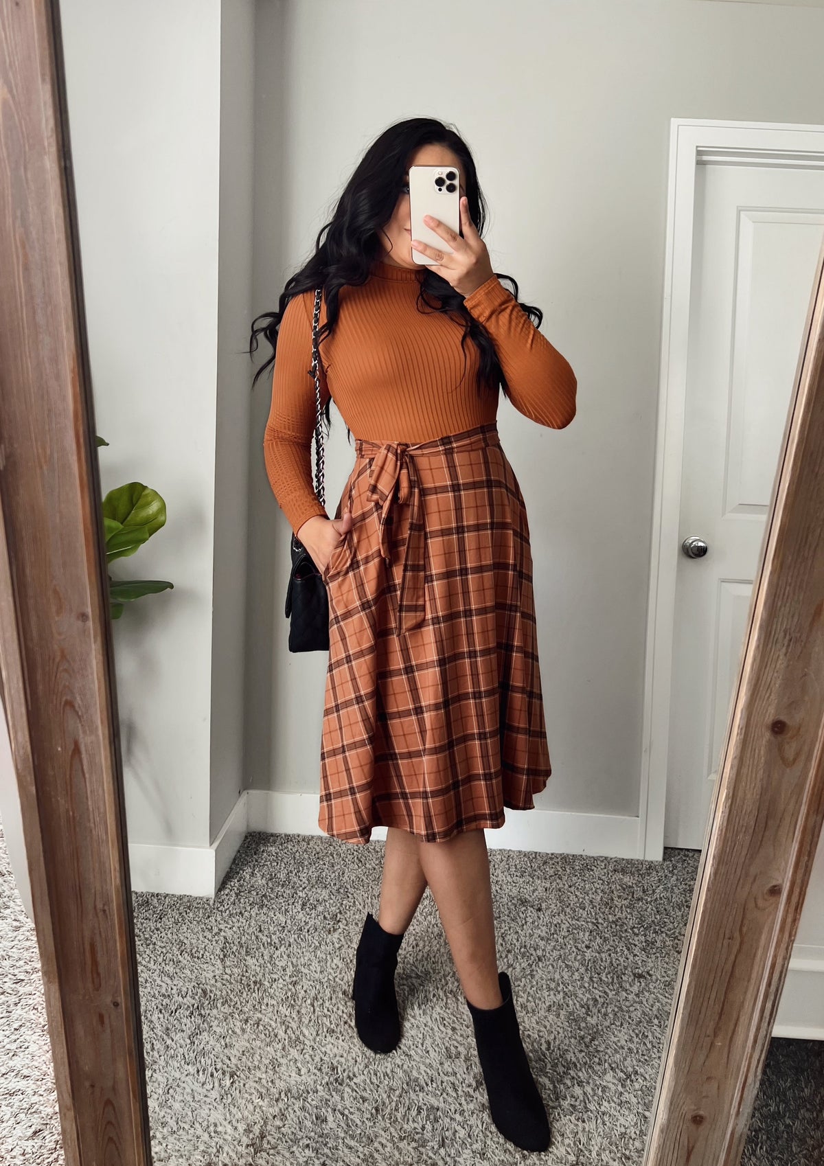 The Pumpkin Spice Dress - Rust