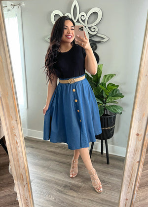 Sweetest Thing Denim Skater Skirt