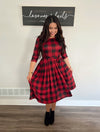 The Buffalo Plaid Dress - Red - Darling Style Exclusive